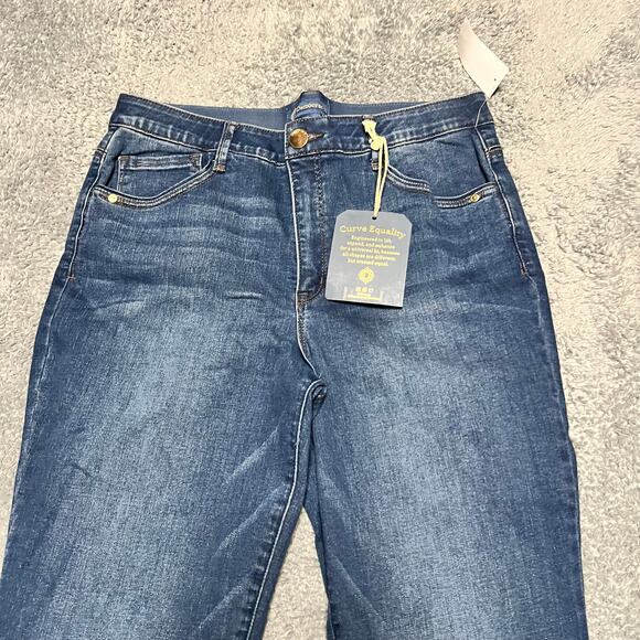 Democracy Jeans Womens 16 Ab technology High Rise Slim Straight Leg Blue Denim - Picture 2 of 14